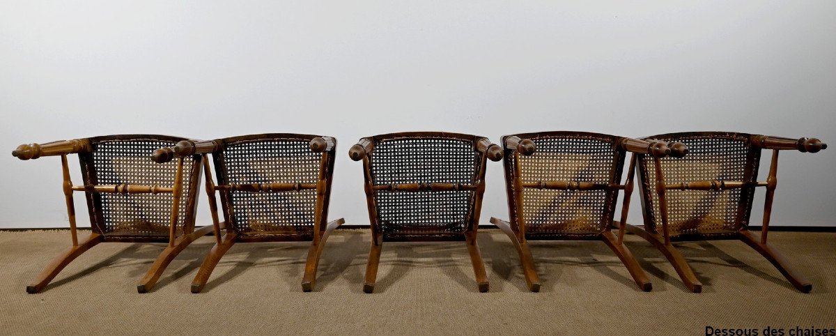 Suite Of 5 Chairs In Solid Oak, Louis Philippe Period - 2nd Half Of The Nineteenth-photo-8