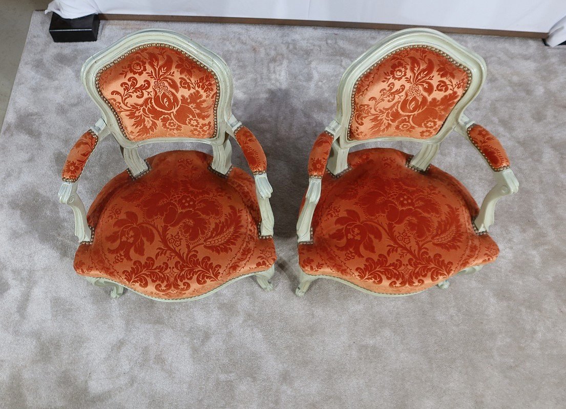 Pair Of Small Cabriolets, Louis XV Style - Nineteenth-photo-4