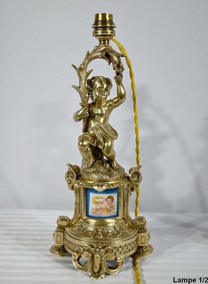 Pair Of Candlesticks In Gilt Bronze, Napoleon III Period - Mid-19th Century-photo-2