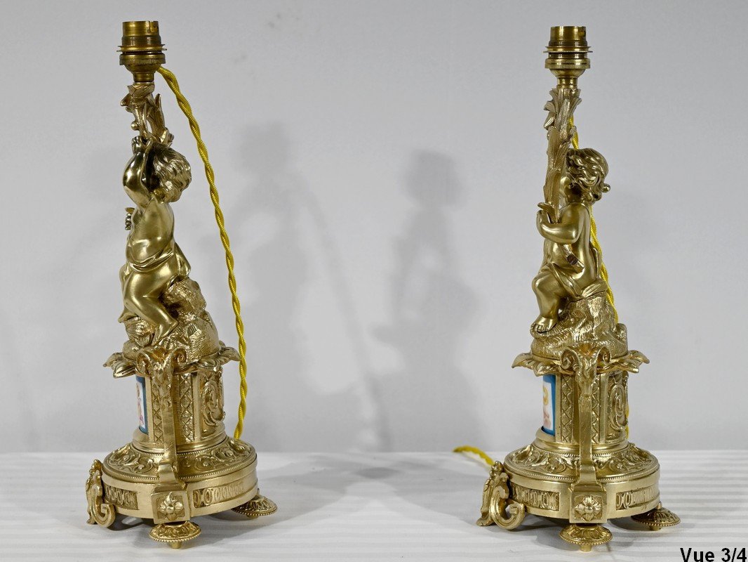 Pair Of Candlesticks In Gilt Bronze, Napoleon III Period - Mid-19th Century-photo-5