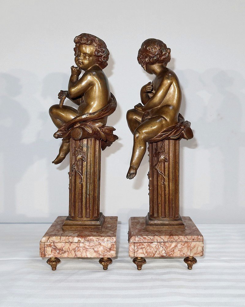 Paire De Statuettes « l’insouciant Et La Rêveuse » Par A. Moreau – Fin XIXe-photo-4