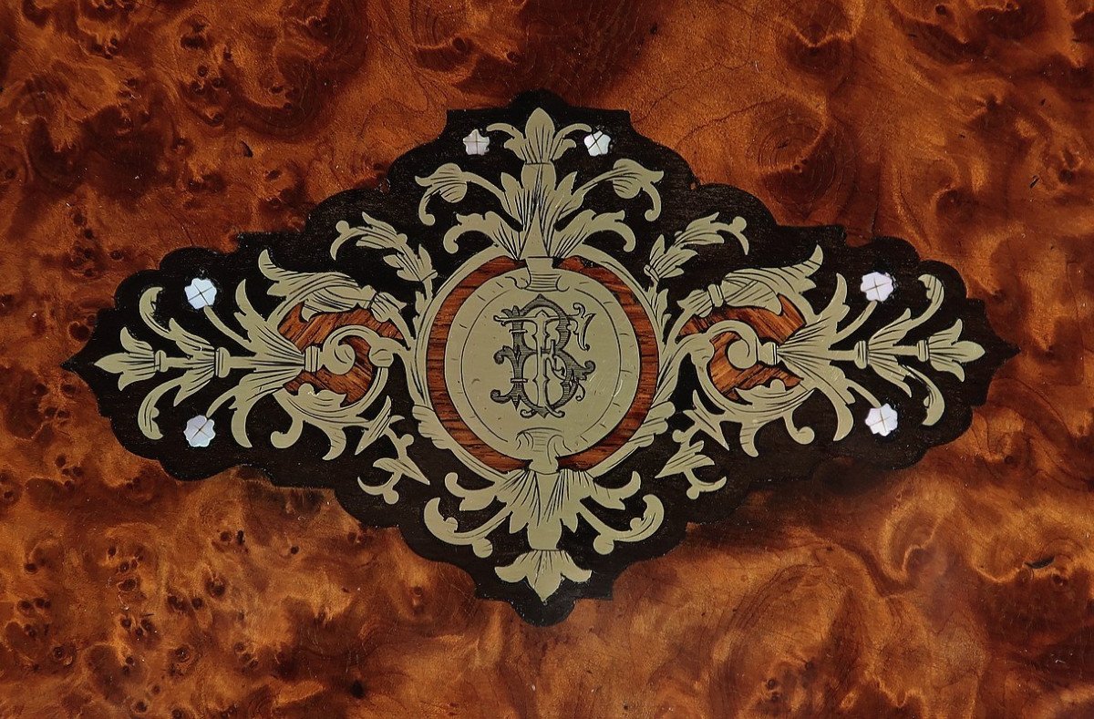 écritoire De Voyage En Loupe De Thuya, époque Napoléon III - Milieu XIXe-photo-1