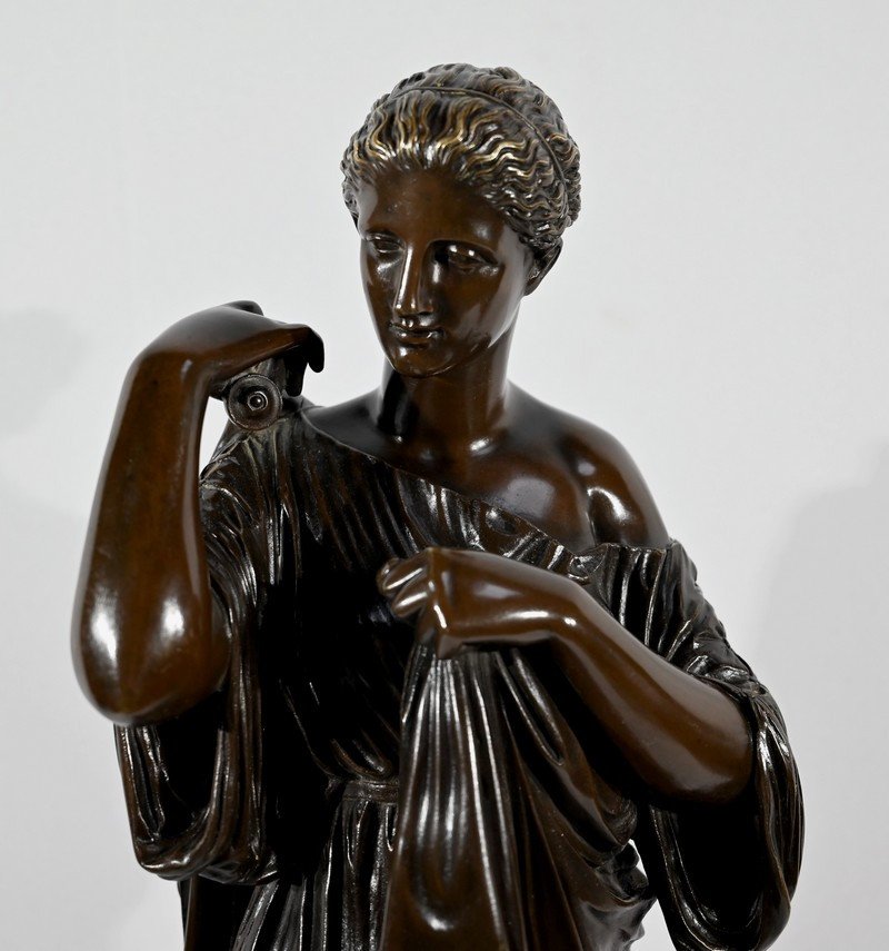 Important Bronze "diane De Gabies", After Praxiteles - Early 20th Century-photo-2