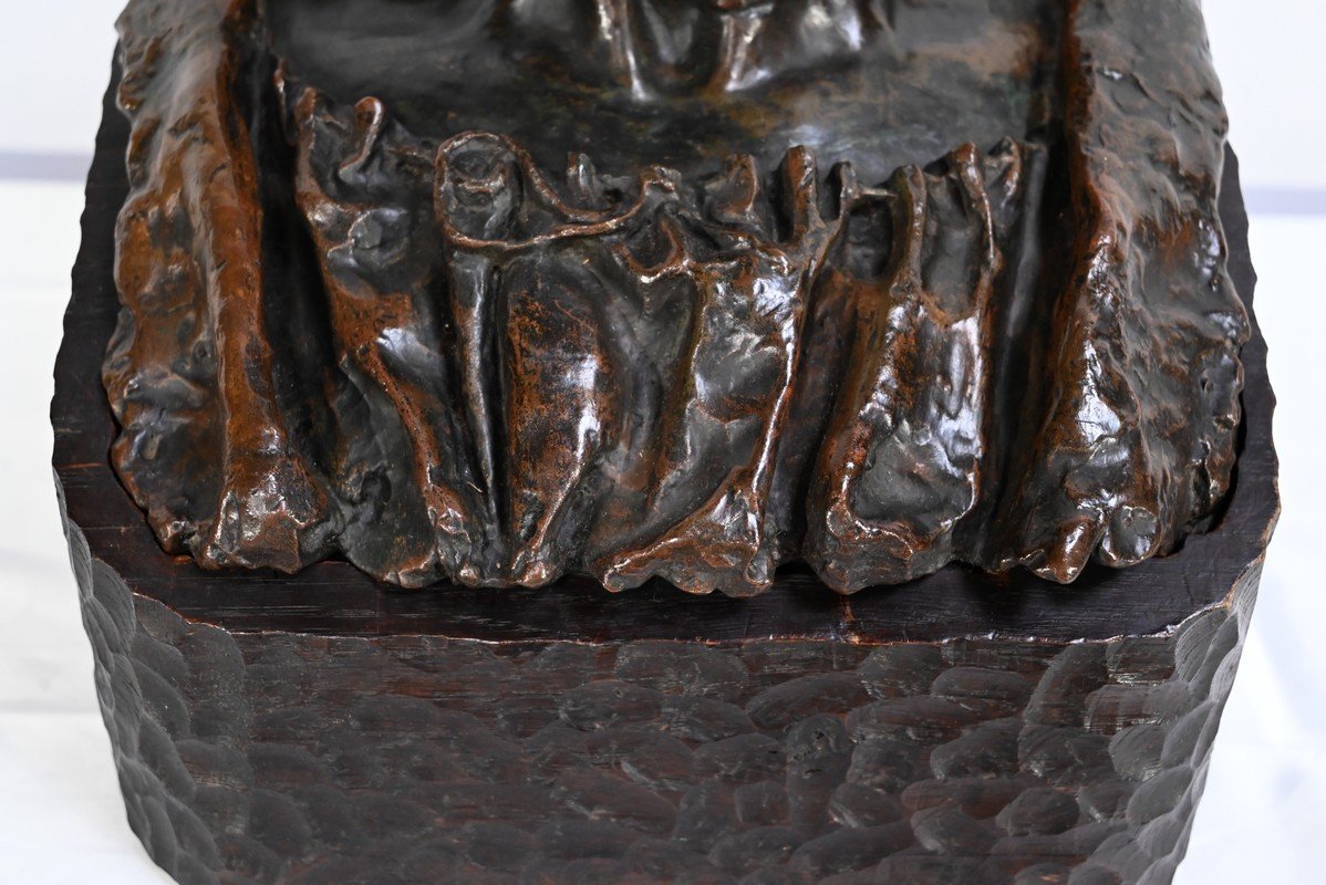 Important Buste De Bretonne En Bronze, Signé G.Demée – Fin XIXe-photo-4