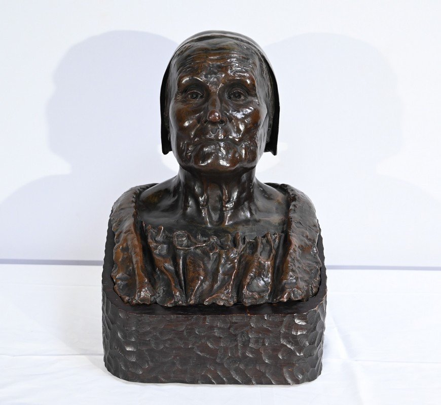 Important Buste De Bretonne En Bronze, Signé G.Demée – Fin XIXe