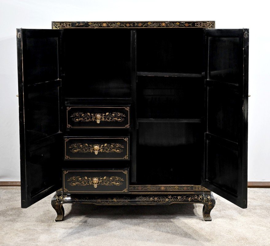 Sideboard In Lacquered Wood, China - Mid 20th Century-photo-4