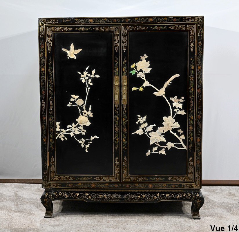 Sideboard In Lacquered Wood, China - Mid 20th Century-photo-2