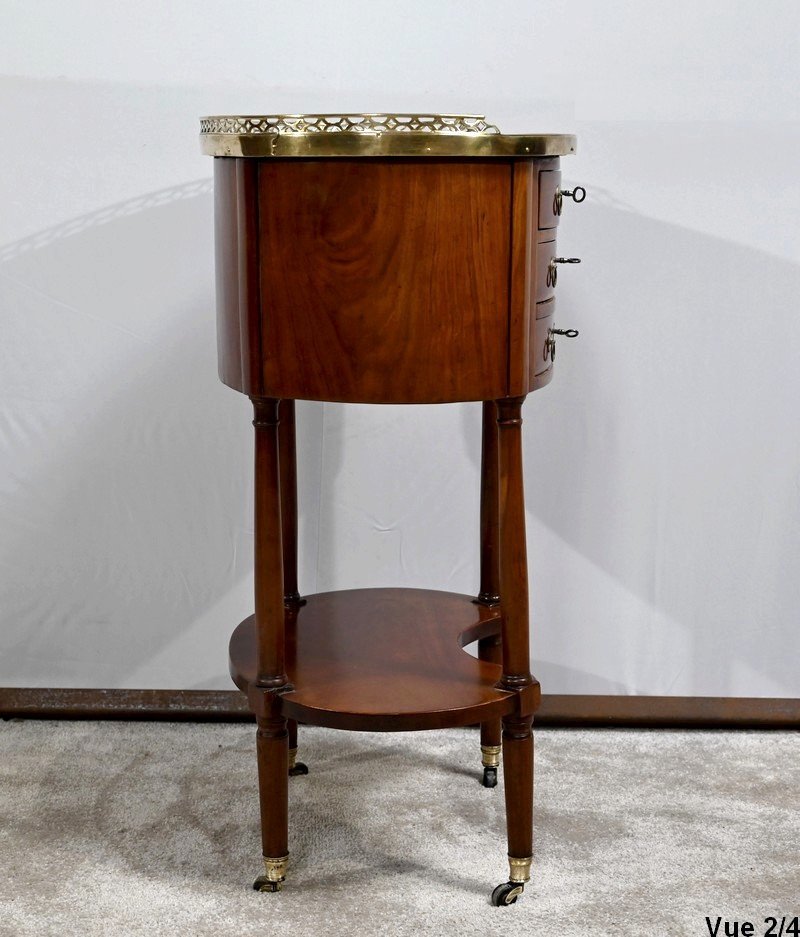 Table Chiffonnière Tambour En Acajou, époque Louis XVI – 2ème Partie Du XVIIIe-photo-4