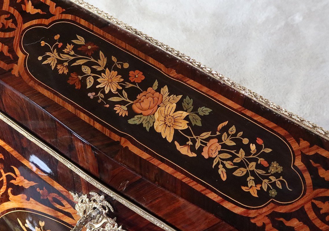 Slope Desk In Precious Wood, Napoleon III Period - Mid-19th Century-photo-4