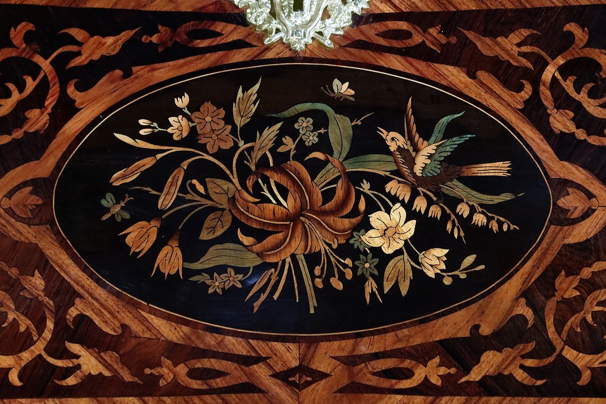 Slope Desk In Precious Wood, Napoleon III Period - Mid-19th Century-photo-1