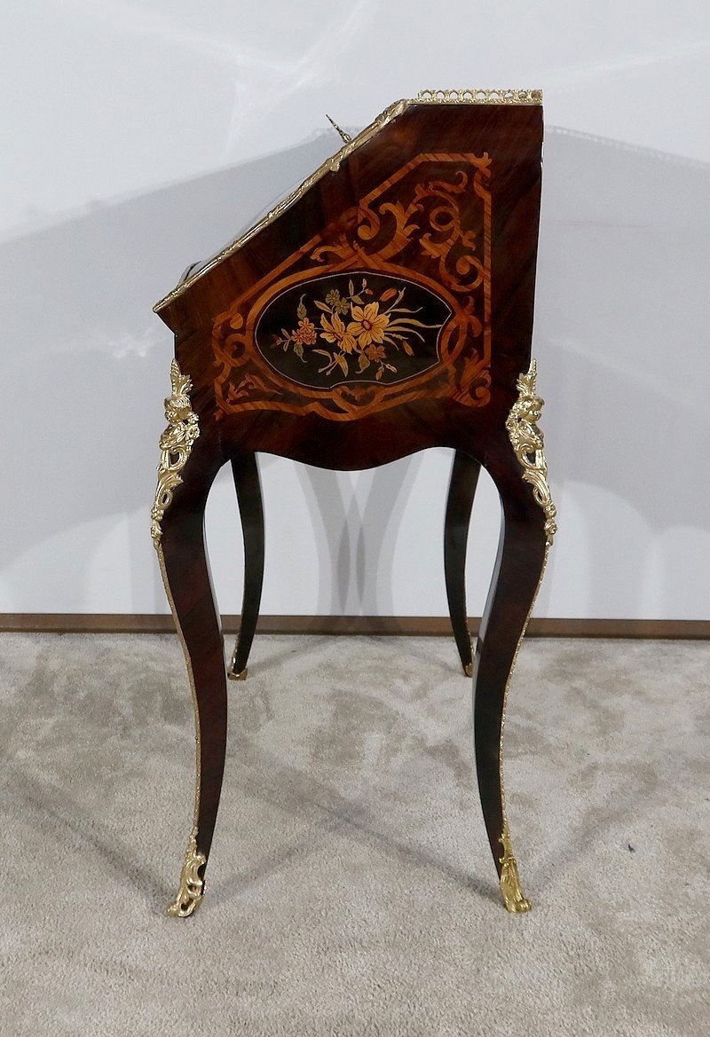 Slope Desk In Precious Wood, Napoleon III Period - Mid-19th Century-photo-5