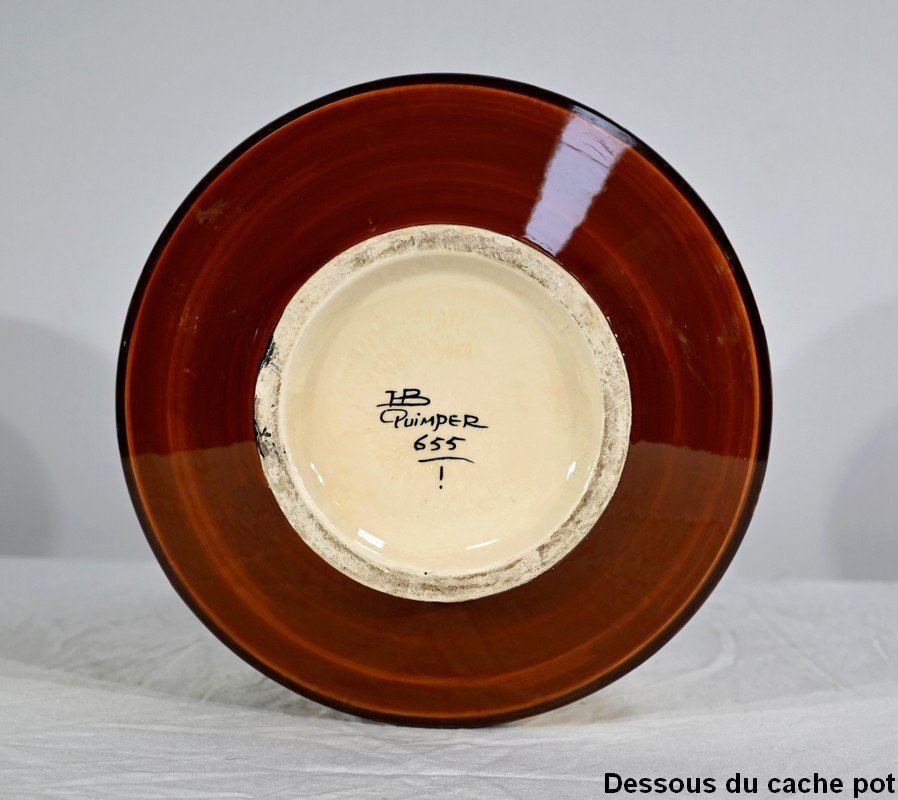 Earthenware Cache Pot, House Of La Hubaudière-bousquet - 1st Part Of The Twentieth-photo-7