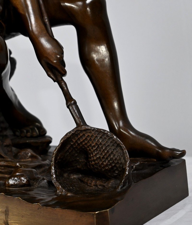 Bronze « L’enfant à L’epuisette », Signé R.guillaume – XXe-photo-4
