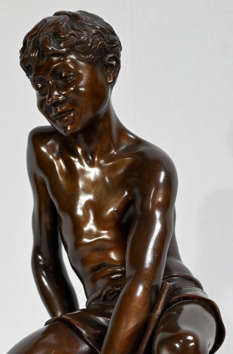 Bronze « L’enfant à L’epuisette », Signé R.guillaume – XXe-photo-4