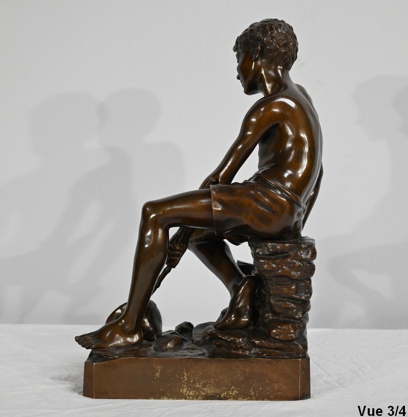 Bronze « L’enfant à L’epuisette », Signé R.guillaume – XXe-photo-5
