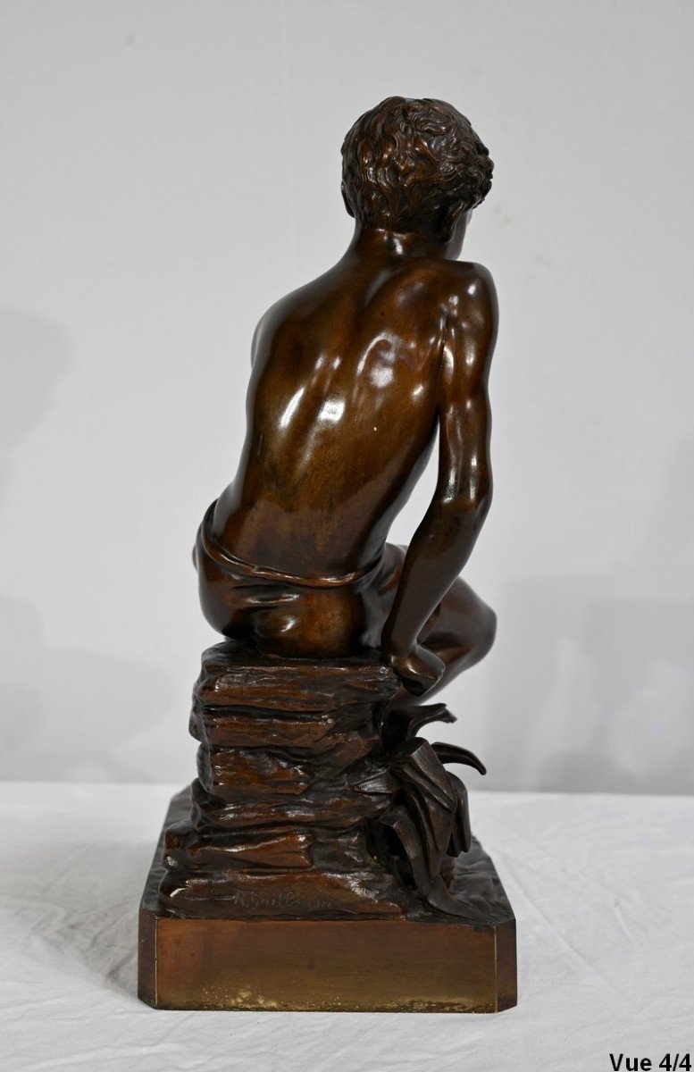 Bronze « L’enfant à L’epuisette », Signé R.guillaume – XXe-photo-6