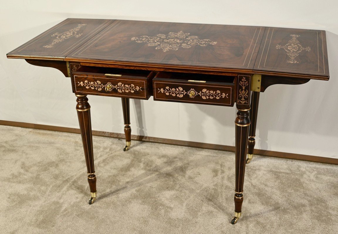 Rosewood Table, Louis XVI Style, Napoleon III Period - Mid-19th Century-photo-2