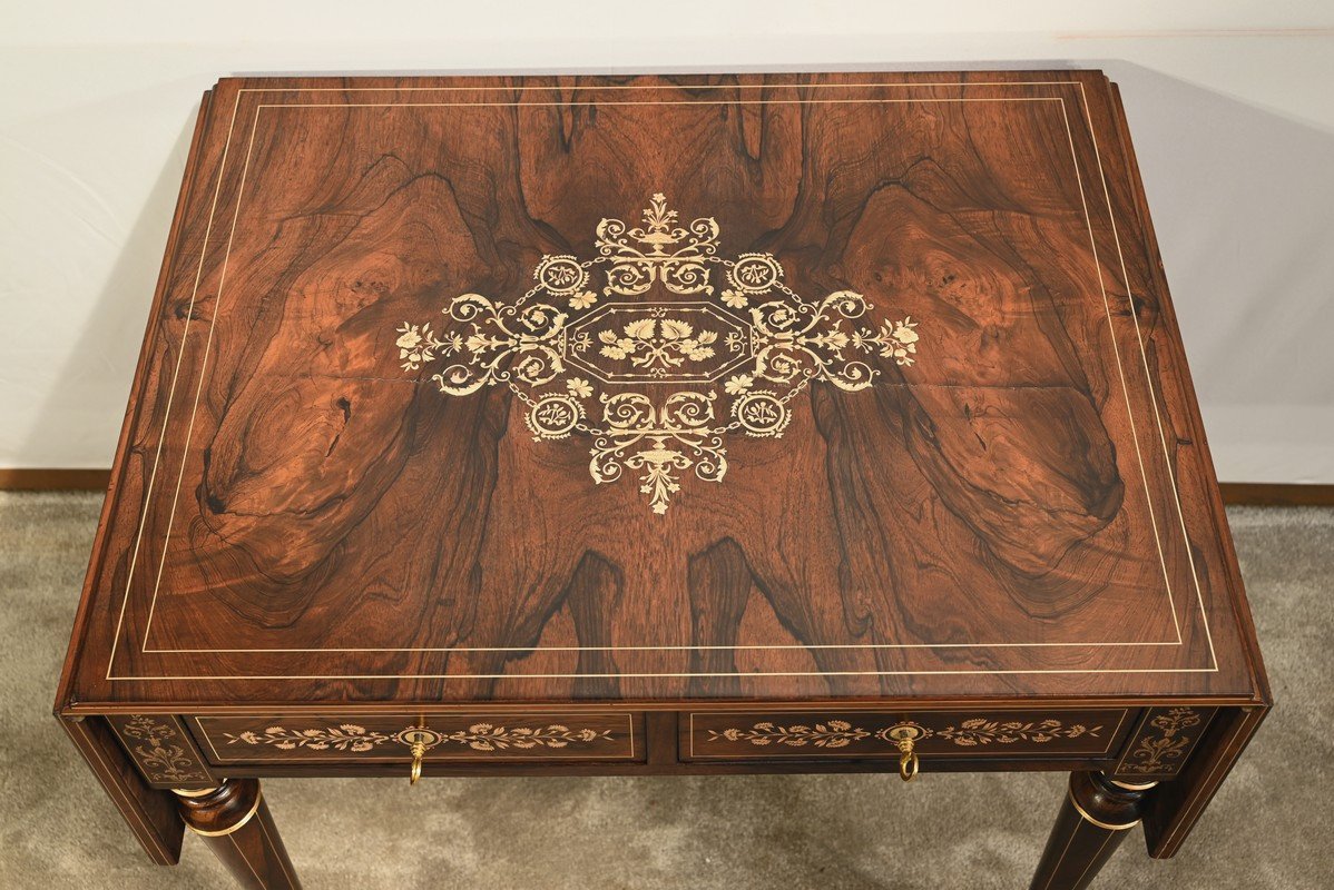 Rosewood Table, Louis XVI Style, Napoleon III Period - Mid-19th Century-photo-3