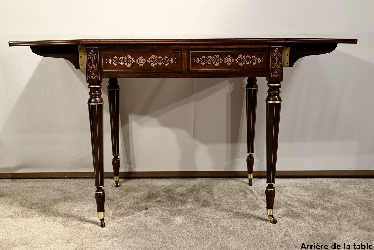 Rosewood Table, Louis XVI Style, Napoleon III Period - Mid-19th Century-photo-7