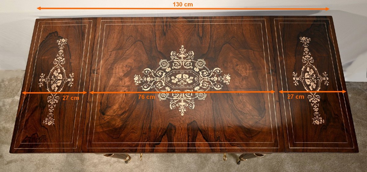 Rosewood Table, Louis XVI Style, Napoleon III Period - Mid-19th Century-photo-8