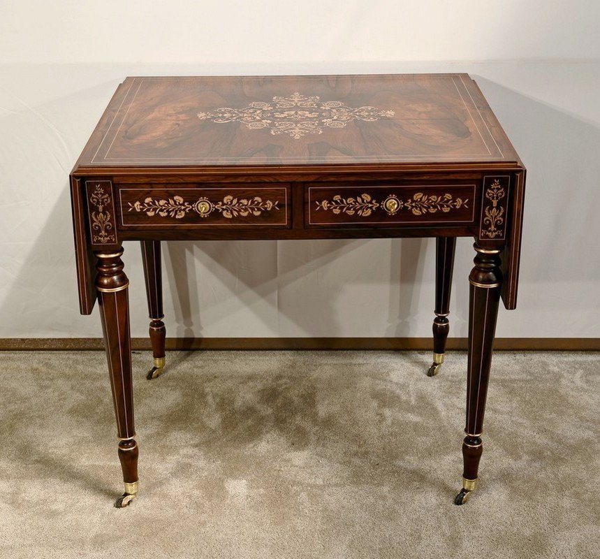 Rosewood Table, Louis XVI Style, Napoleon III Period - Mid-19th Century