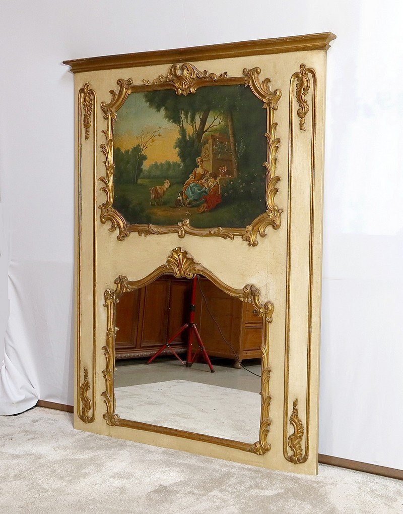 Important Trumeau Mirror, Louis XV Style – Early 20th Century-photo-2