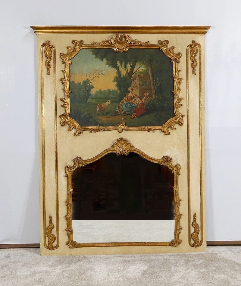 Important Trumeau Mirror, Louis XV Style – Early 20th Century