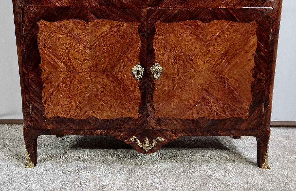 Rare And Exceptional Secretary Furniture In Precious Wood, Stamped J. Popsel, Louis XV Period-photo-2