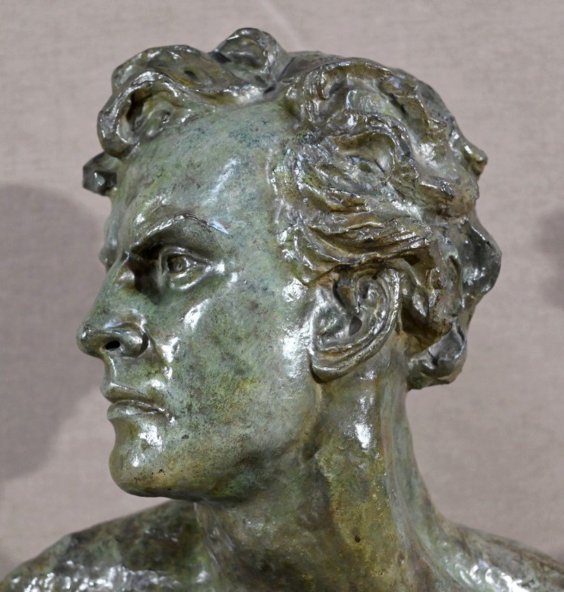 Important Bronze « Jean Mermoz », Signé A.ouline – 1ère Partie XXe-photo-2