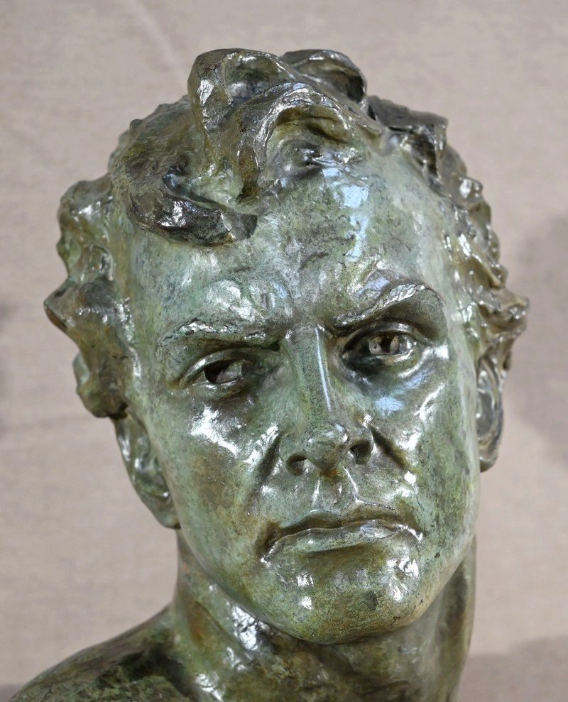 Important Bronze « Jean Mermoz », Signé A.ouline – 1ère Partie XXe-photo-3