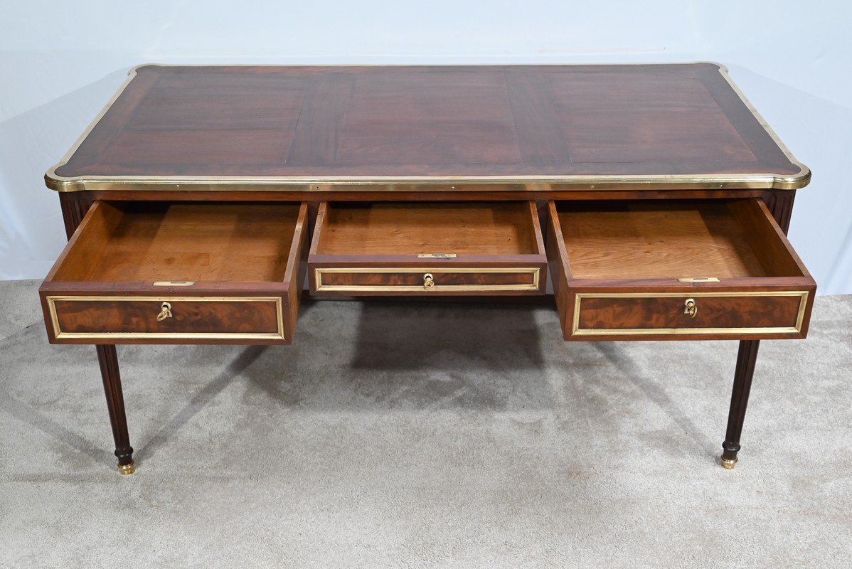 Mahogany Flat Desk, Louis XVI Style – 1st Part Of The 19th Century-photo-2