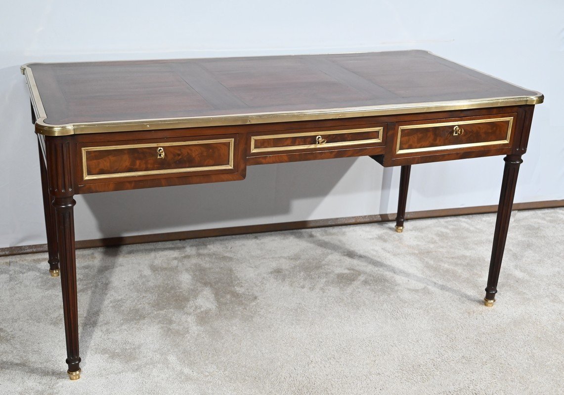 Mahogany Flat Desk, Louis XVI Style – 1st Part Of The 19th Century