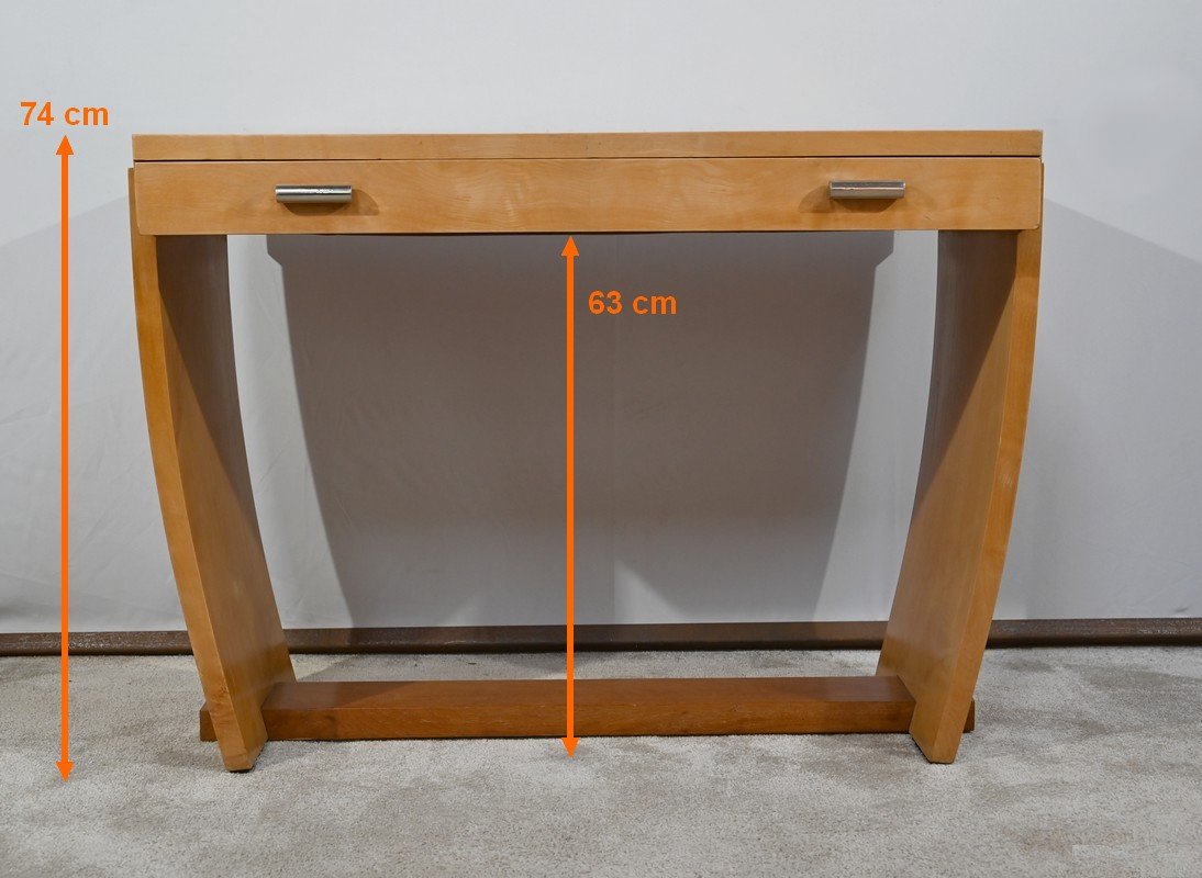 Console Or Small Desk In Sycamore, Art Deco – 1940-photo-7