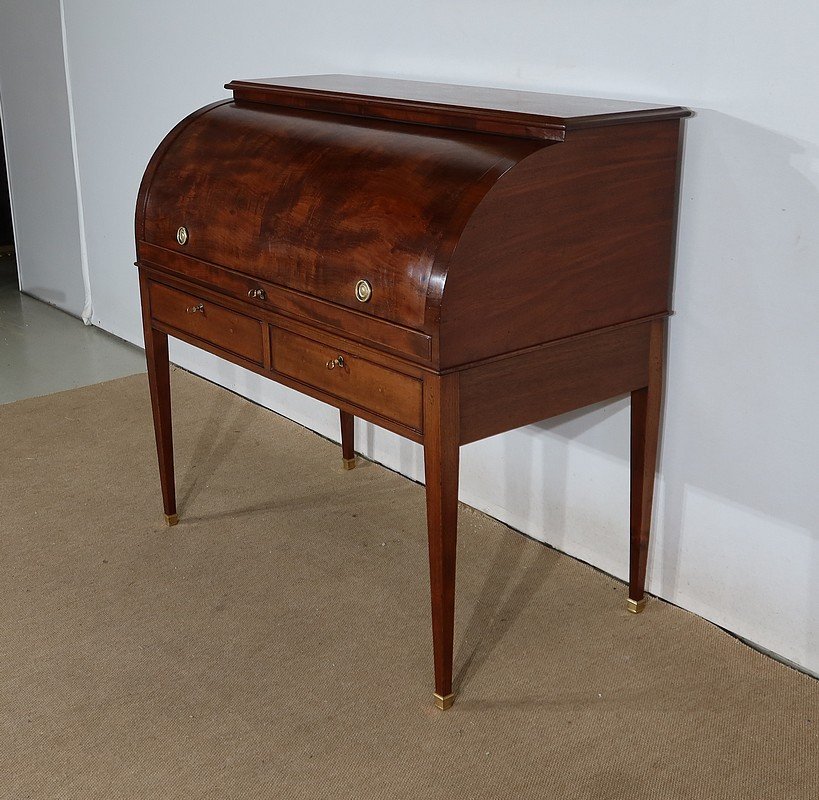 Mahogany Cylinder Desk, Directoire Style – 1st Part 19th-photo-2