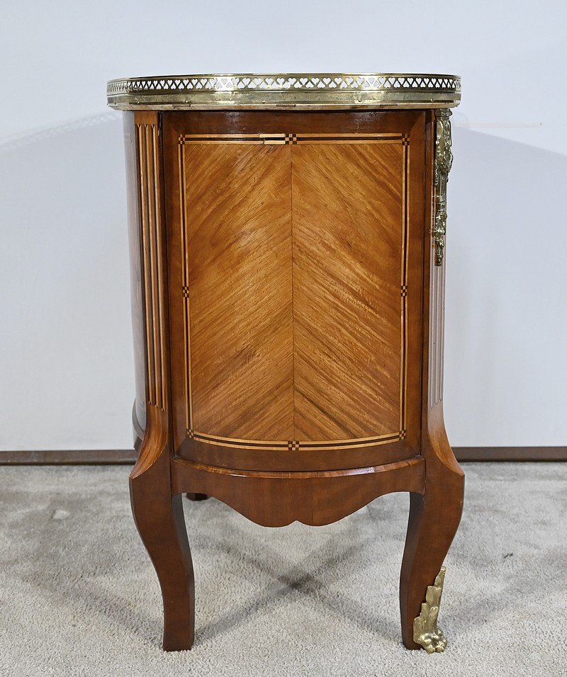 Kidney Commode In Precious Wood, Louis XIV / Louis XV Transition Style – Late 19th Century-photo-6