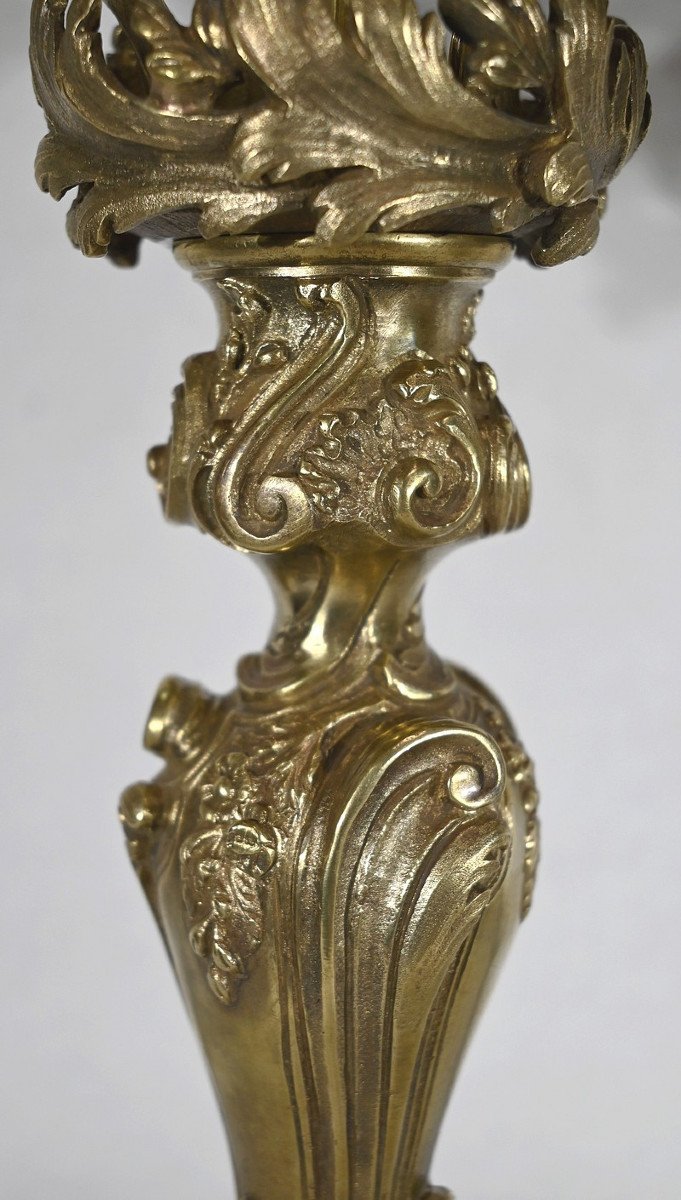 Important Candelabra In Gilt Bronze, Louis XV Style – Late 19th Century-photo-6