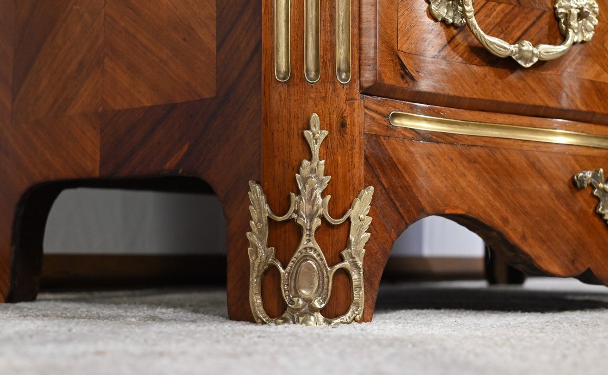 Small Between-tombs Chest Of Drawers In Violet Wood And Rosewood, Louis XIV Style –-photo-4