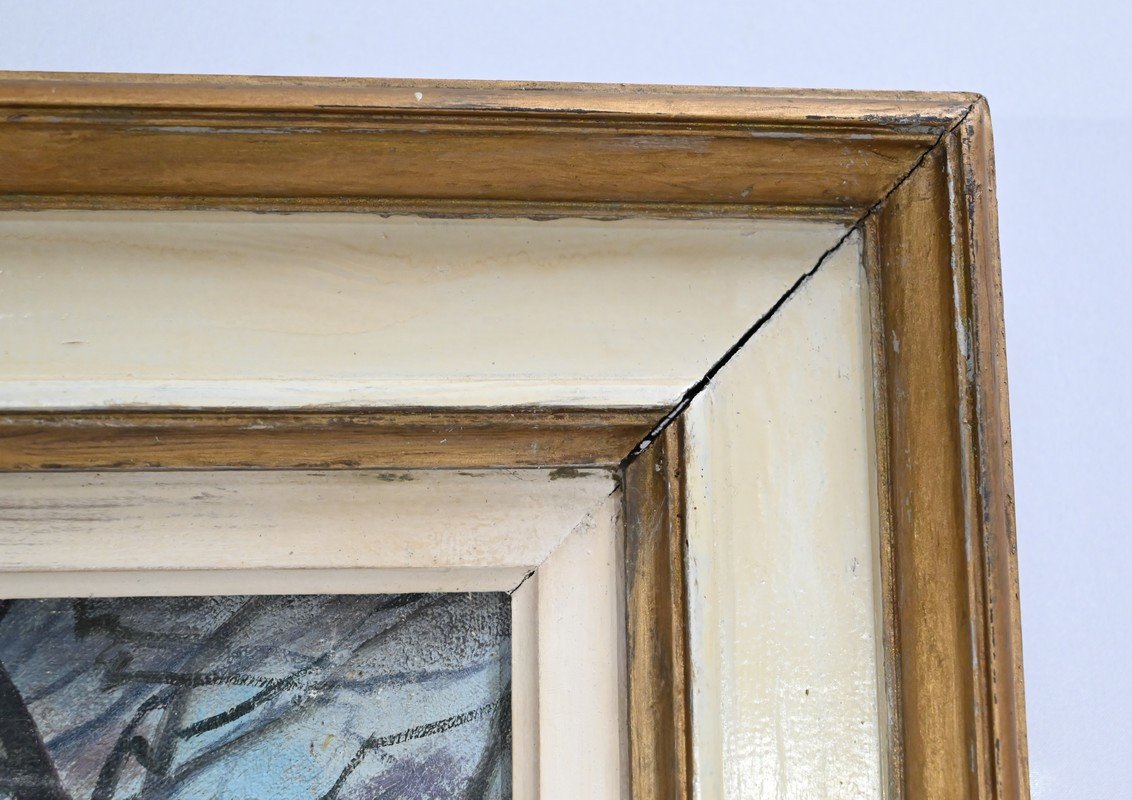 Large Painting “château De Gros Bois”, Signed A.mémin – 1954-photo-7