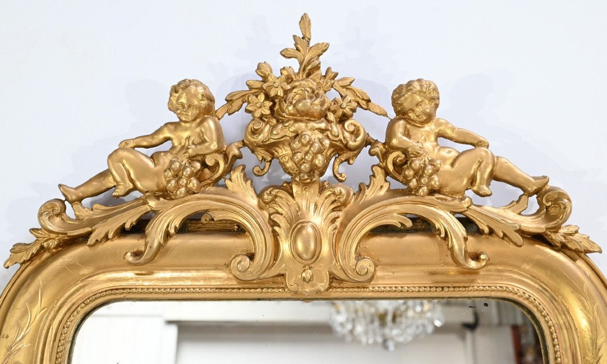Important Mirror In Golden Wood, Louis Philippe Period – Mid-19th Century-photo-3