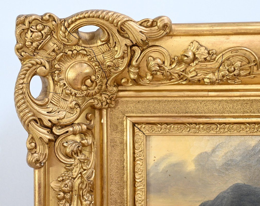 Huile Sur Toile, école Du XIXe Siècle – Milieu XIXe-photo-3