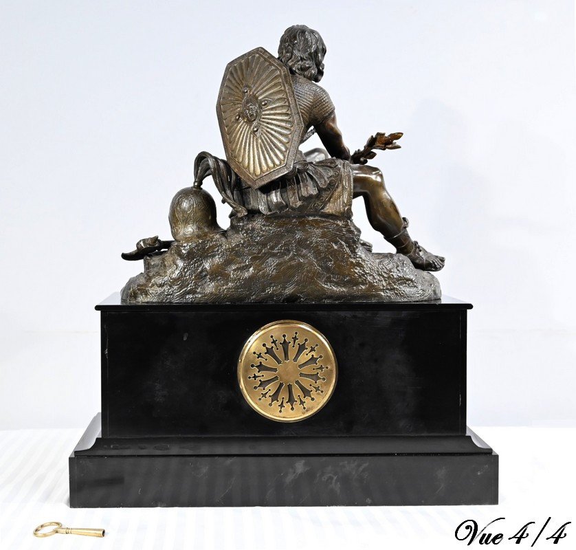 Pendule Borne En Marbre Et Bronze, Estampillée Viel & Delrue – Fin XIXe-photo-8