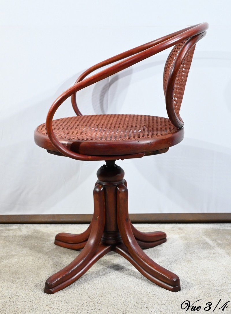 Beech Office Armchair, Thonet Spirit – Early 20th Century-photo-4