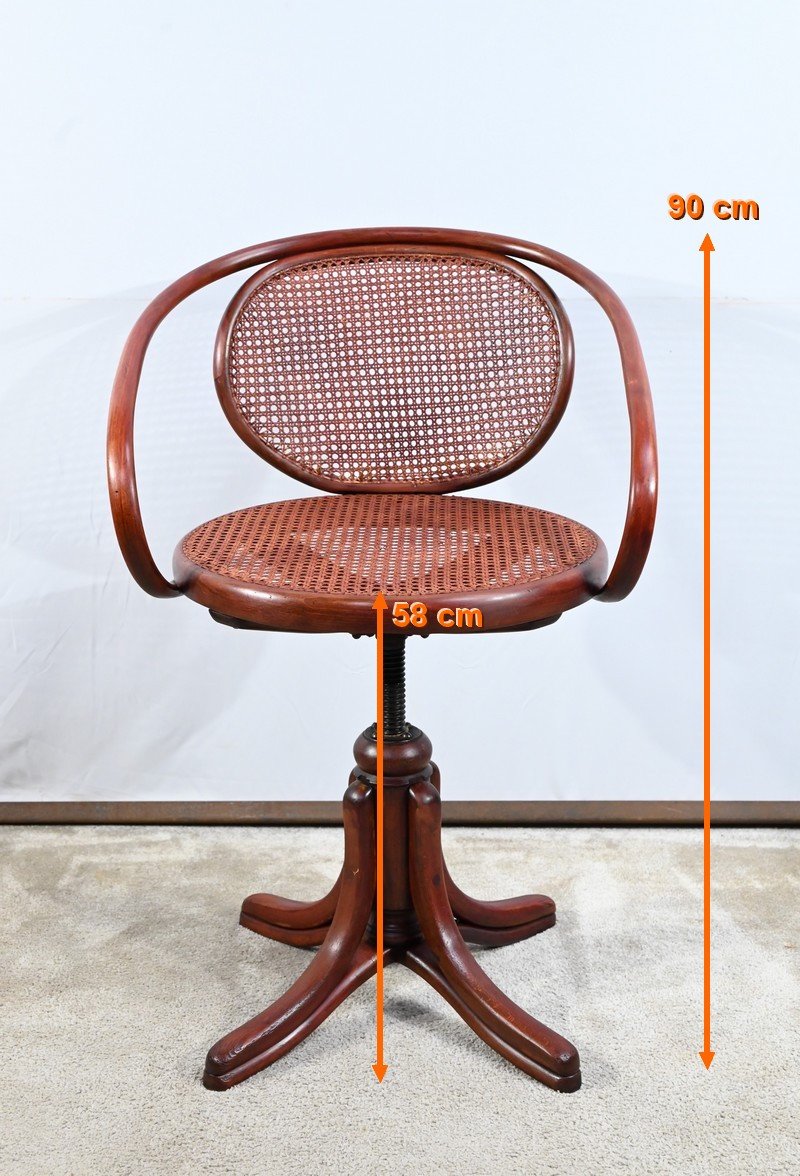 Beech Office Armchair, Thonet Spirit – Early 20th Century-photo-7