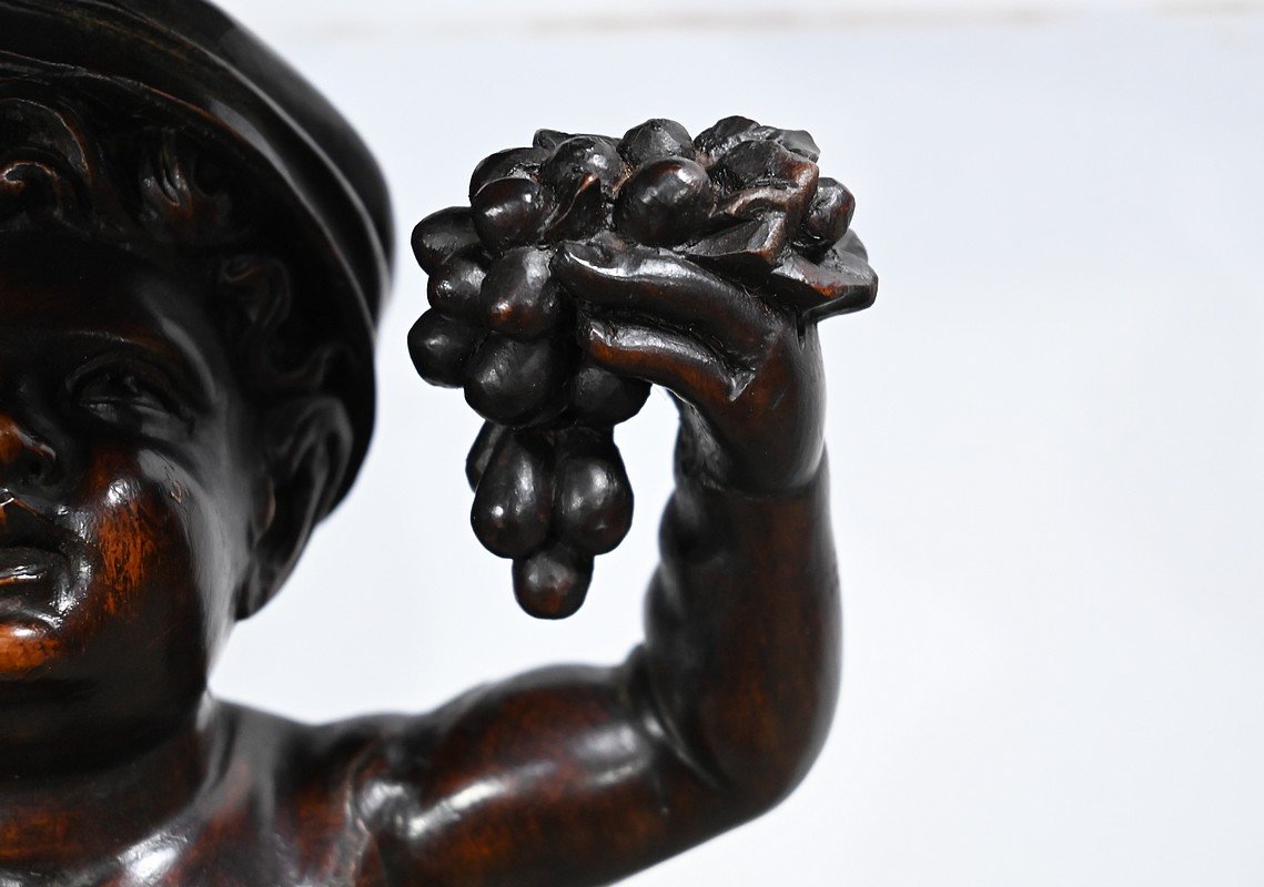 Petite Sellette En Bois Noirci, Goût Napoléon III – Fin XIXe-photo-2