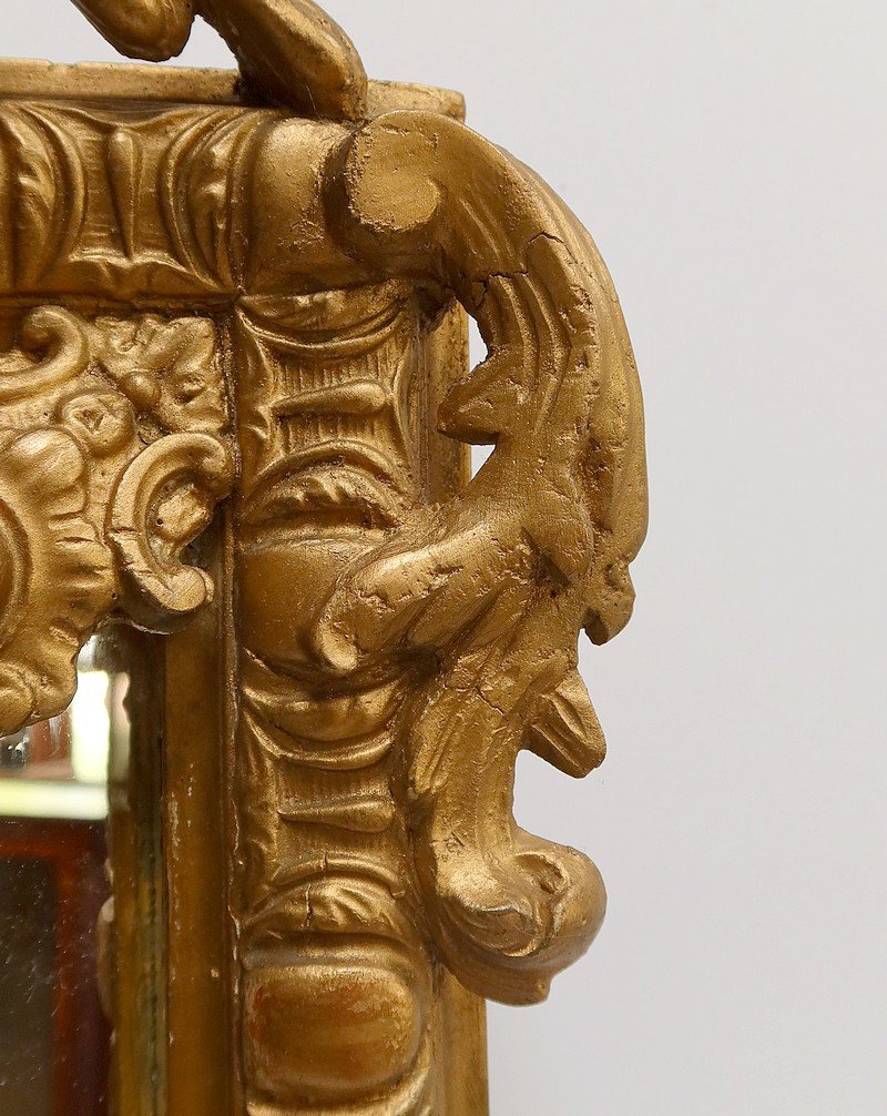 Beaded Mirror In Golden Wood, Louis XIV Style, Napoleon III – 19th Century-photo-3