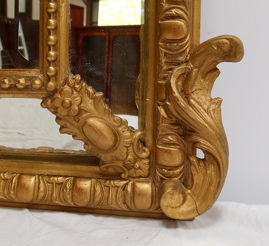 Beaded Mirror In Golden Wood, Louis XIV Style, Napoleon III – 19th Century-photo-4