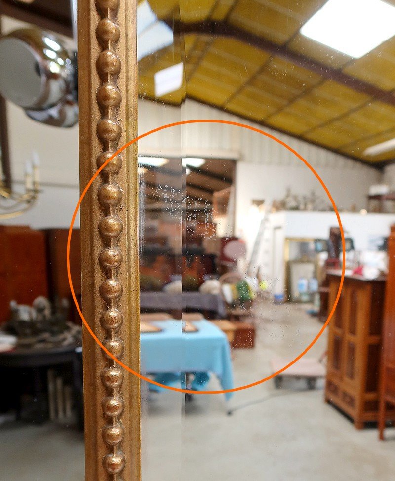 Beaded Mirror In Golden Wood, Louis XIV Style, Napoleon III – 19th Century-photo-5