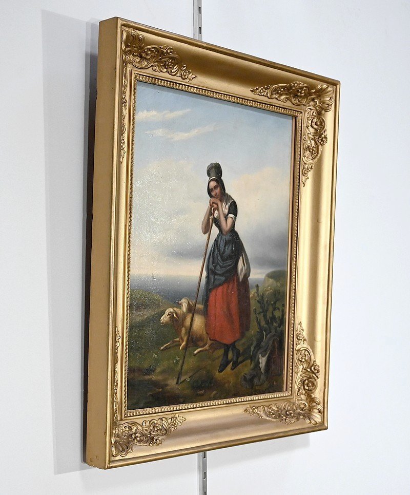 Oil Painting, “the Shepherdess”, 19th Century School – 2nd Part 19th-photo-2