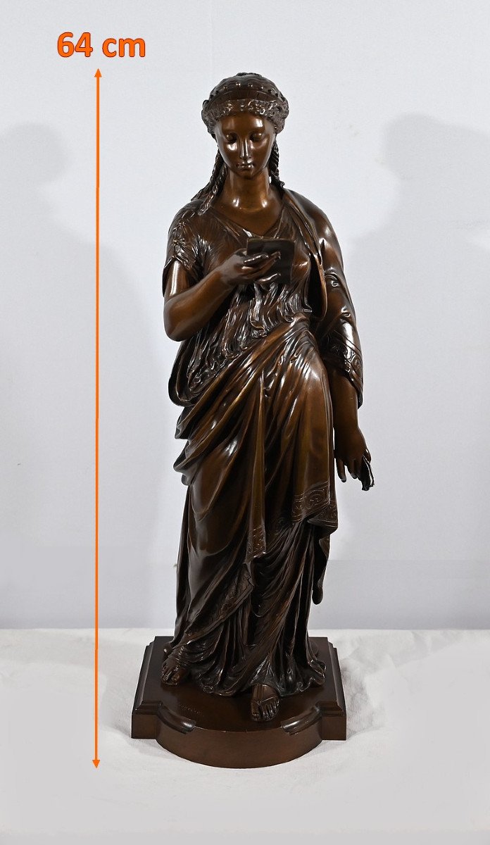 Important Bronze « La Lettre » De J-l. Grégoire –  Fin XIXe-photo-2