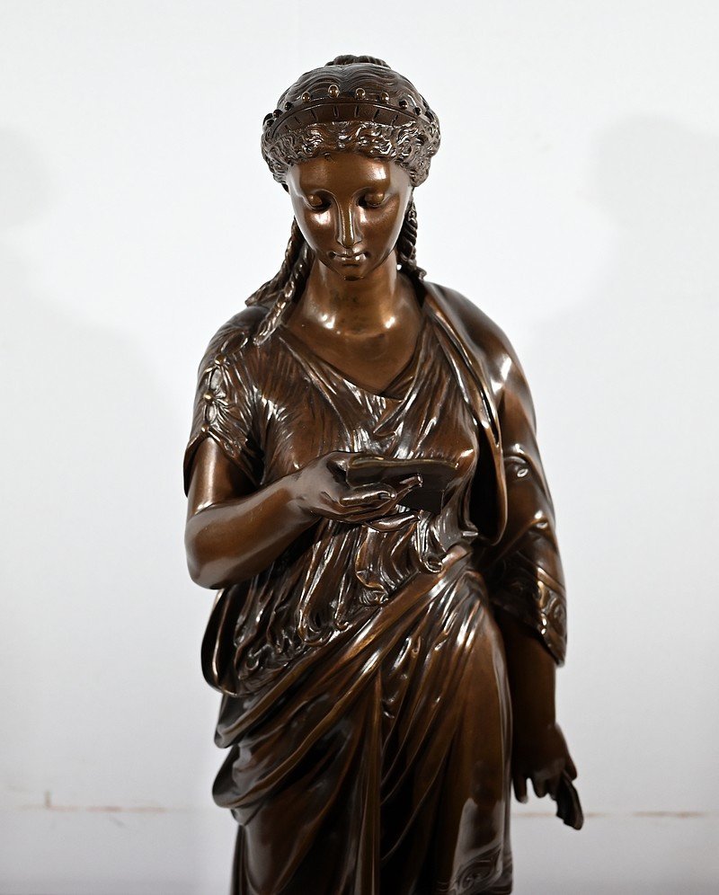 Important Bronze « La Lettre » De J-l. Grégoire –  Fin XIXe-photo-4